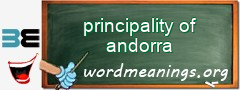 WordMeaning blackboard for principality of andorra